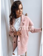 Dámsky ružový kabát Rita II z materiálu ala alpaka