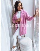 Dámsky ružový kabát Rita II z materiálu ala alpaka