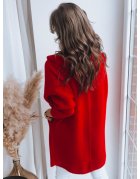 Dámsky červený kabát Rita z materiálu ala alpaka