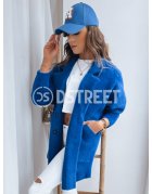Dámsky modrý kabát Rita II z materiálu ala alpaka