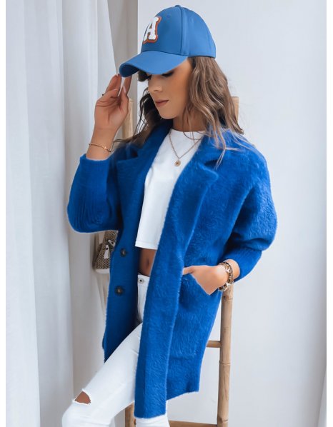 Dámsky modrý kabát Rita II z materiálu ala alpaka