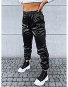 Čierne kožené jogger nohavice Magir