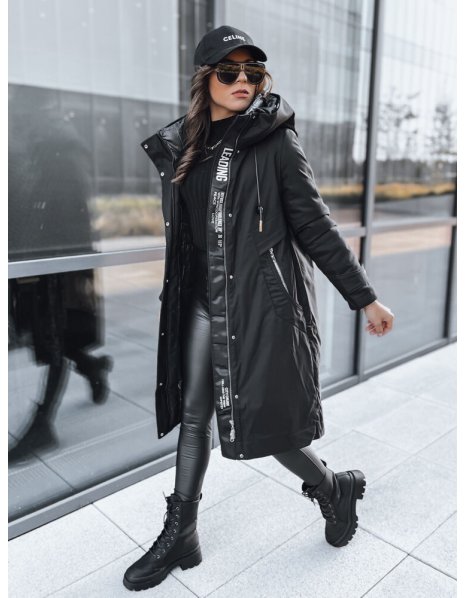 Čierna dámska zimná bunda Modern