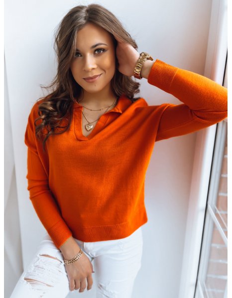 Elegantný sveter v pomarančovej farbe Orbilla