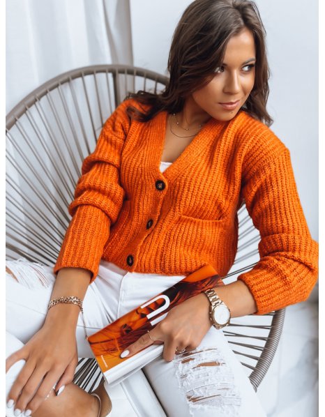 Dámsky sveter s vreckami Sisters pomarančový