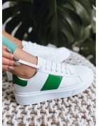 Dámske biele tenisky so zeleným pásom Fragola