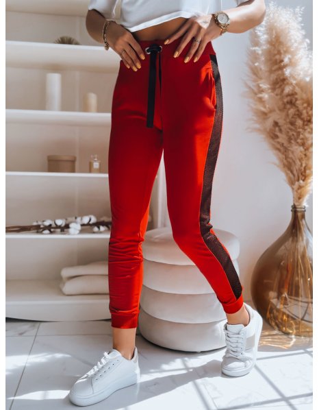 Dámske teplákové nohavice Lorena červená