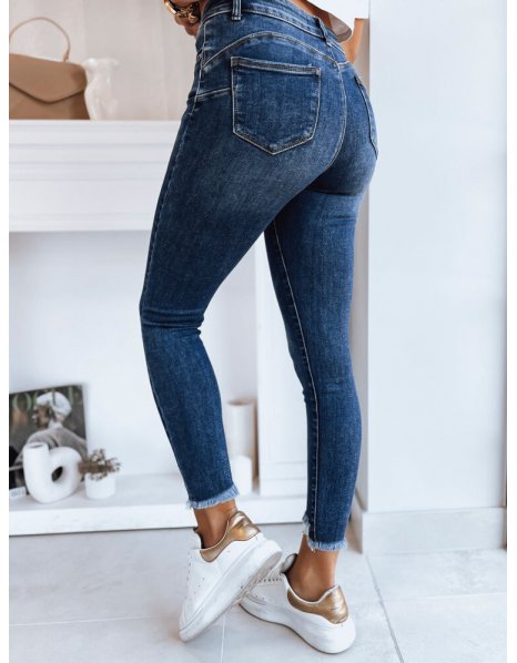 Nohavice dámske džínsové skinny fit Durin tmavomodré