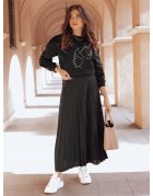 Čierna plisovaná midi sukňa Ceril