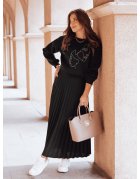 Čierna plisovaná midi sukňa Ceril