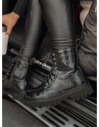 Vzorované dámske čierne topánky Tentis