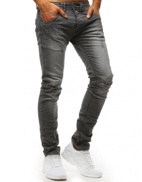 Nohavice džínsové pánske šedé