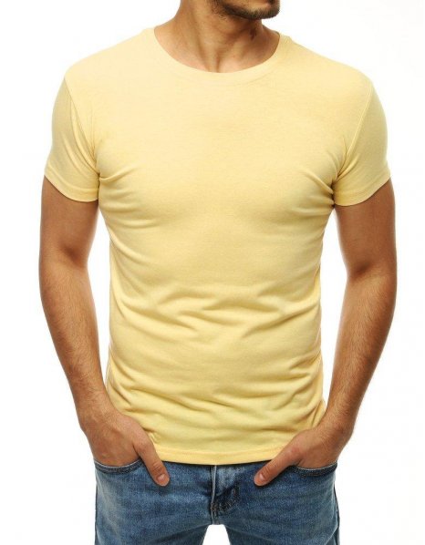 Pánske svetložlté tričko bez potlače