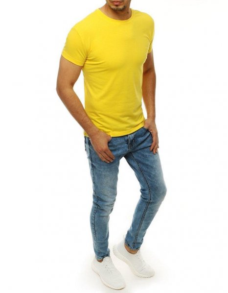 Pánske žlté tričko bez potlače