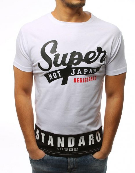 Biele tričko s potlačou Super Hot Japan