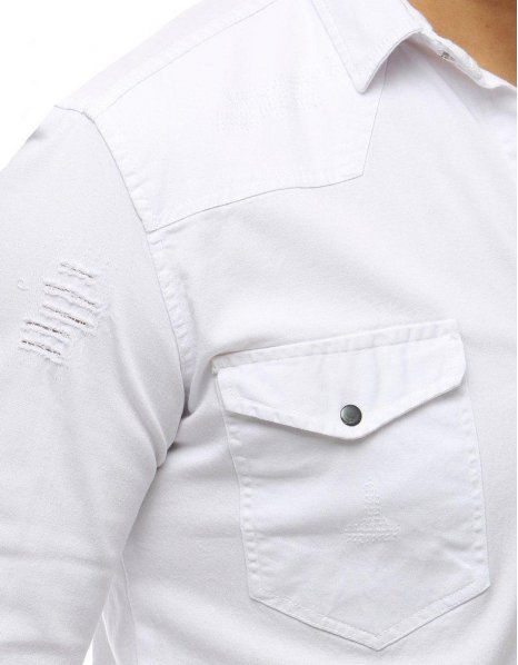 Biela pánska košeľa s dlhým rukávom