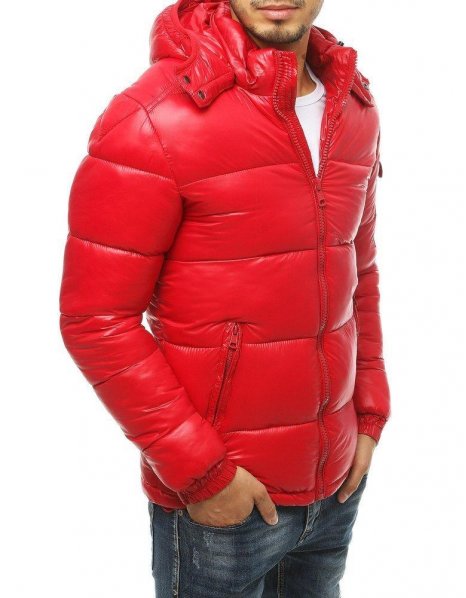 Červená pánska prešívaná zimná bunda