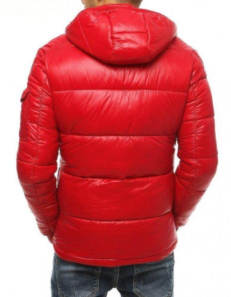 Červená pánska prešívaná zimná bunda