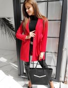 Červený dámsky jednoradový kabát Dario