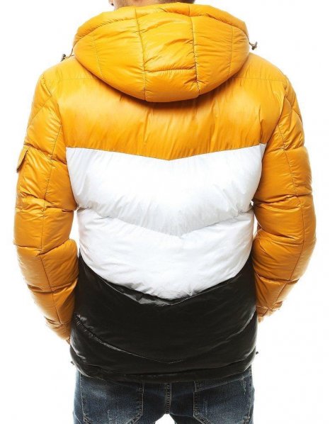 Žltá zimná prešívaná bunda
