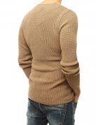 Hnedý pánsky sveter s obliekaním cez hlavu