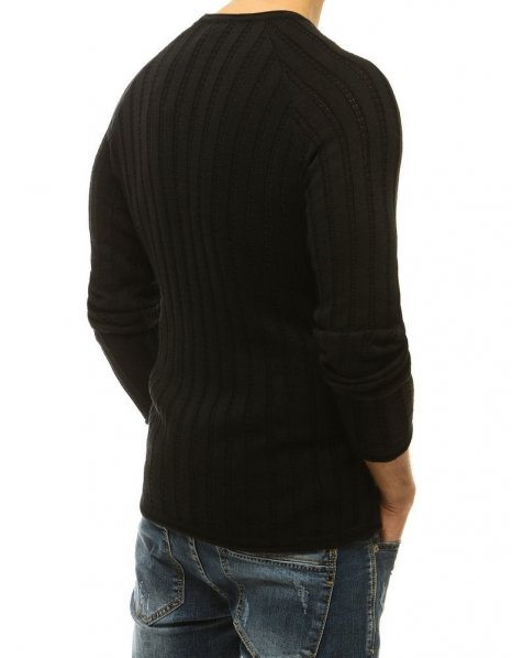 Čierny pánsky sveter s obliekaním cez hlavu