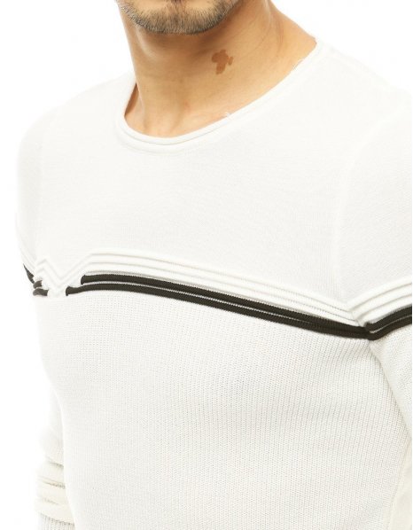 Ecru pánsky sveter s obliekaním cez hlavu