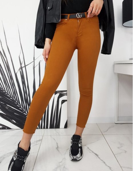 Hnedé dámske džínsové nohavice Biju