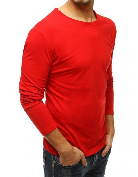 Hladké červené longsleeve tričko