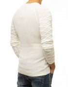 Ecrový sveter so vzorovanými rukávmi