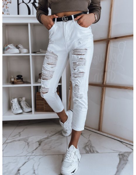 Biele dámske džínsové nohavice Derra