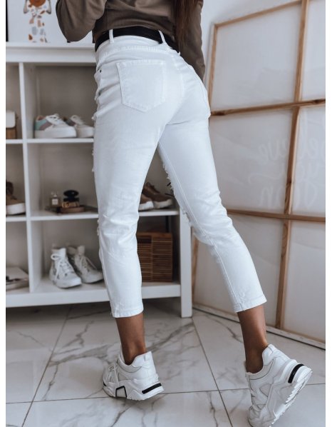 Biele dámske džínsové nohavice Derra