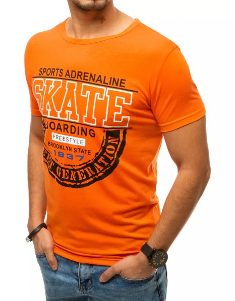 Pomarančové pánske tričko s potlačou