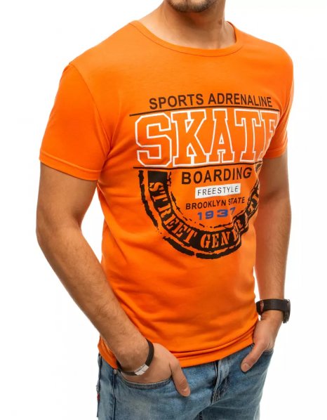 Pomarančové pánske tričko s potlačou