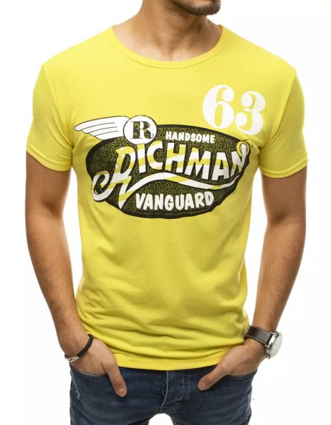 Žlté pánske tričko s potlačou