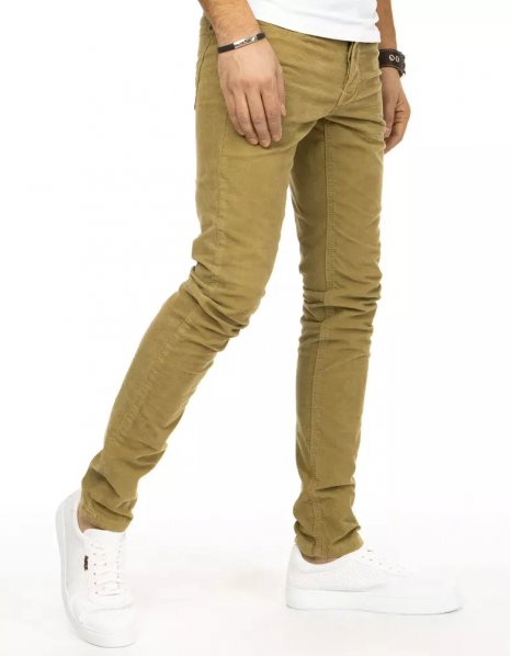 Horčicové pánske džínsové nohavice