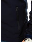 Tmavomodrá pánska softshellová bunda s kapucňou