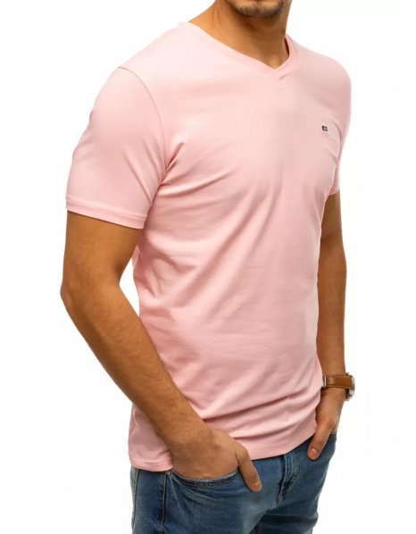 Ružové pánske tričko bez potlače