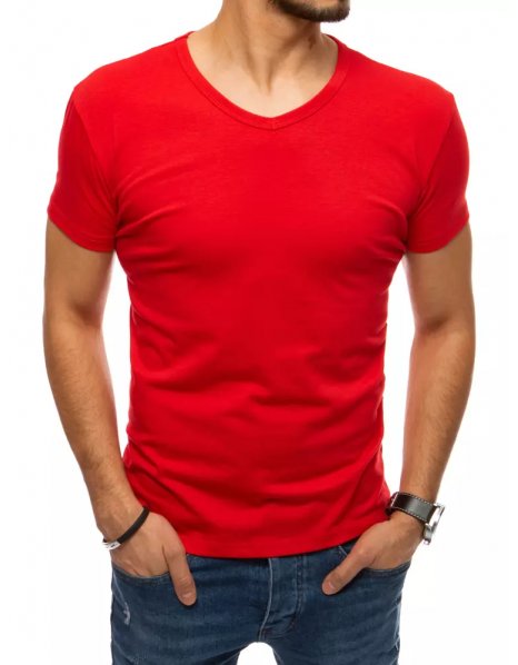 Červené pánske tričko bez potlače