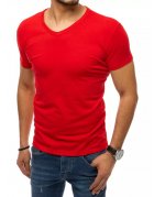 Červené pánske tričko bez potlače