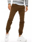 Hnedé pánske jogger džinsové nohavice