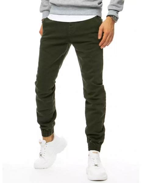 Khaki pánske jogger džinsové nohavice