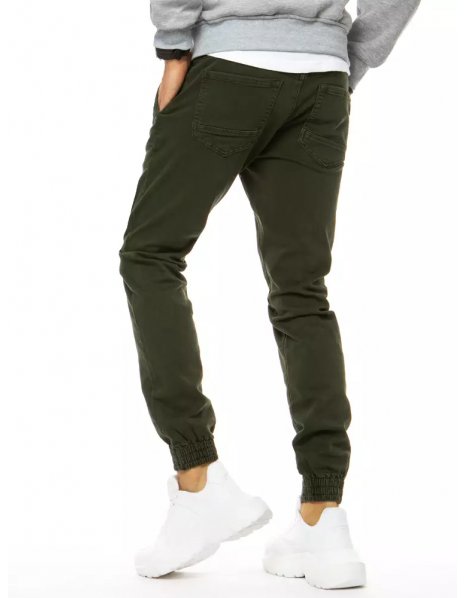 Khaki pánske jogger džinsové nohavice