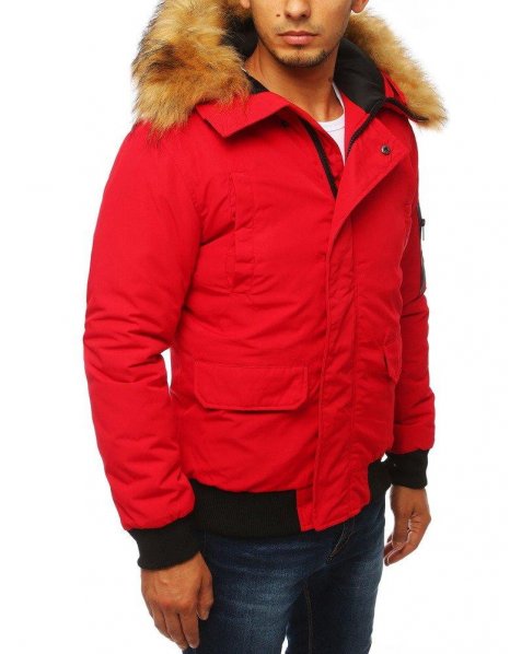 Červená pánska zimná bunda