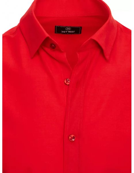 Červená pánska košeľa s krátkym rukávom
