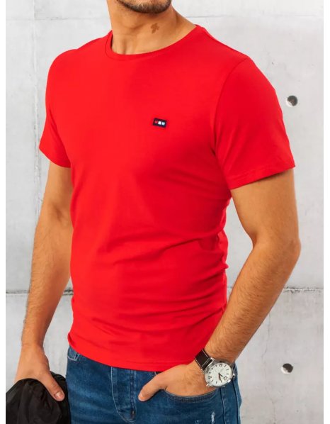 Červene hladké pánske tričko