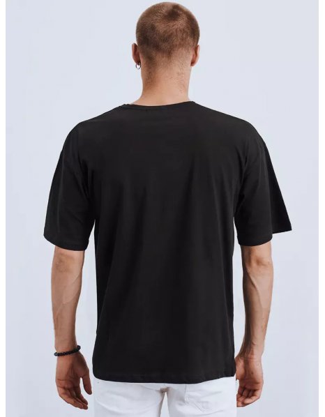 Čierne pánske tričko s potlačou a nášivkami