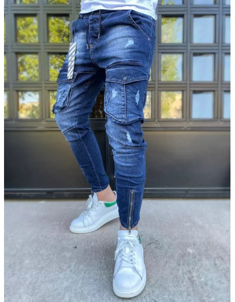 Pánske modré džínsové kapsáče