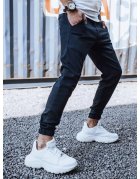 Tmavomodré teplákové nohavice typu jogger