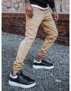 Béžové pánske teplákové nohavice typu jogger